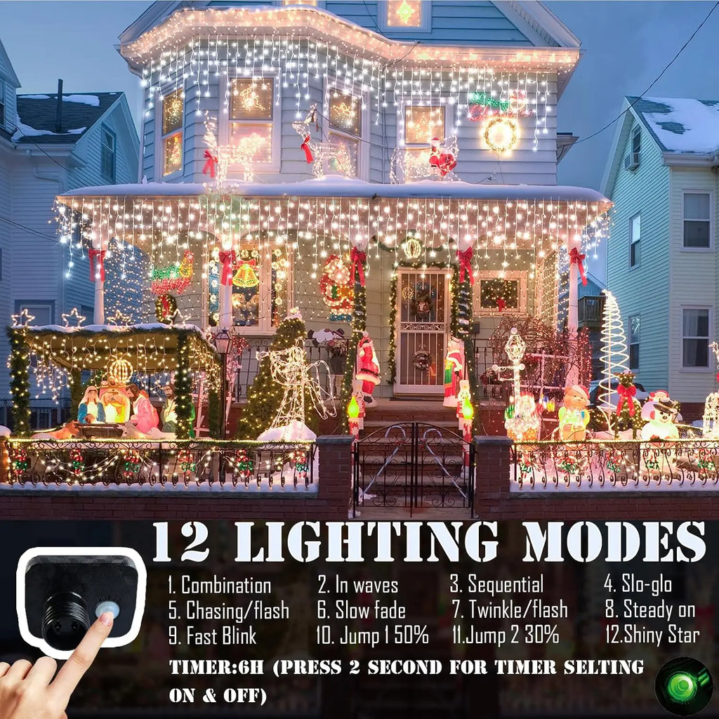 Outdoor Christmas String Lights, 164 ft