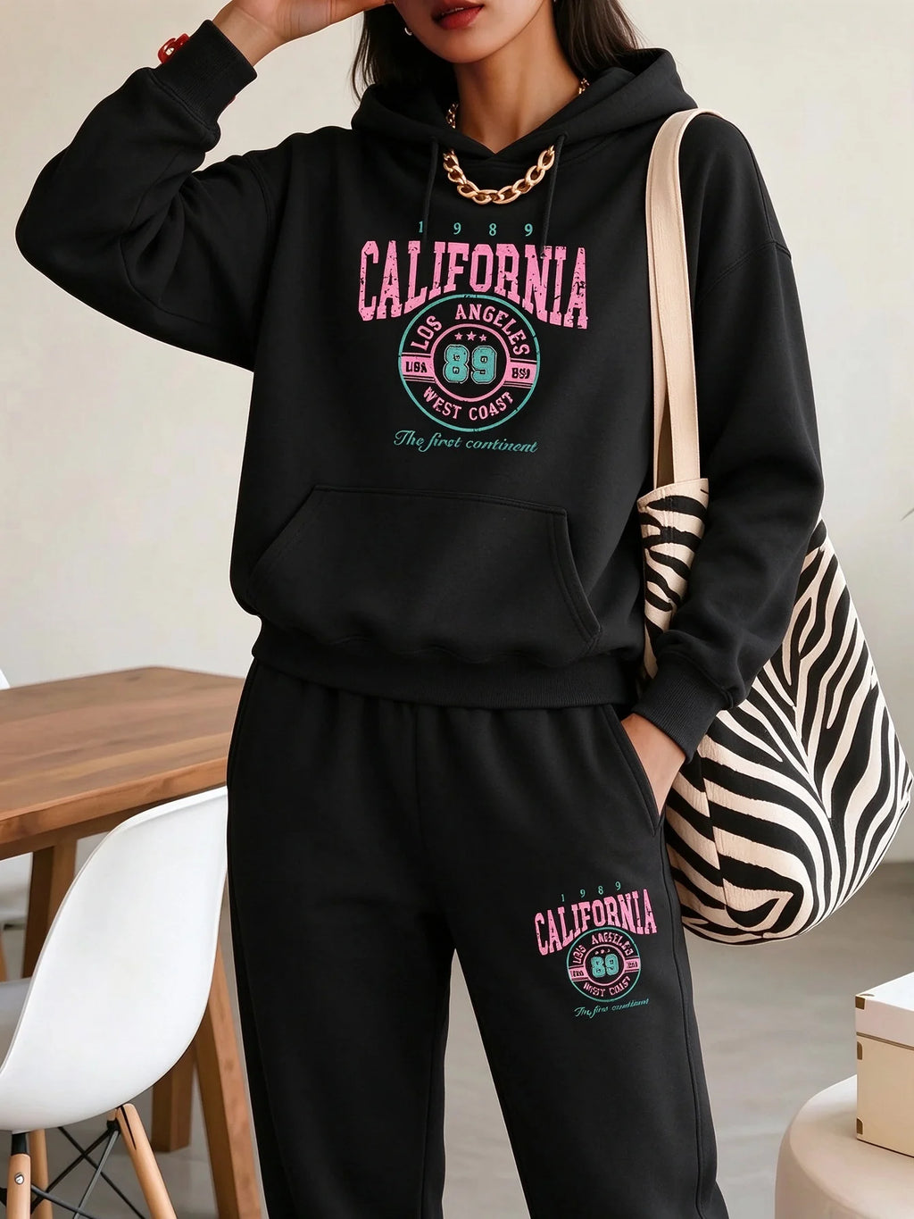 Women's California Letter-Print Casual Outfit