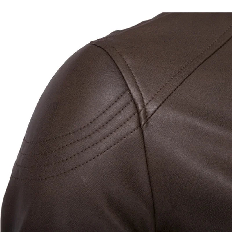 Men's Winter Fur-Lined Leather Jacket
