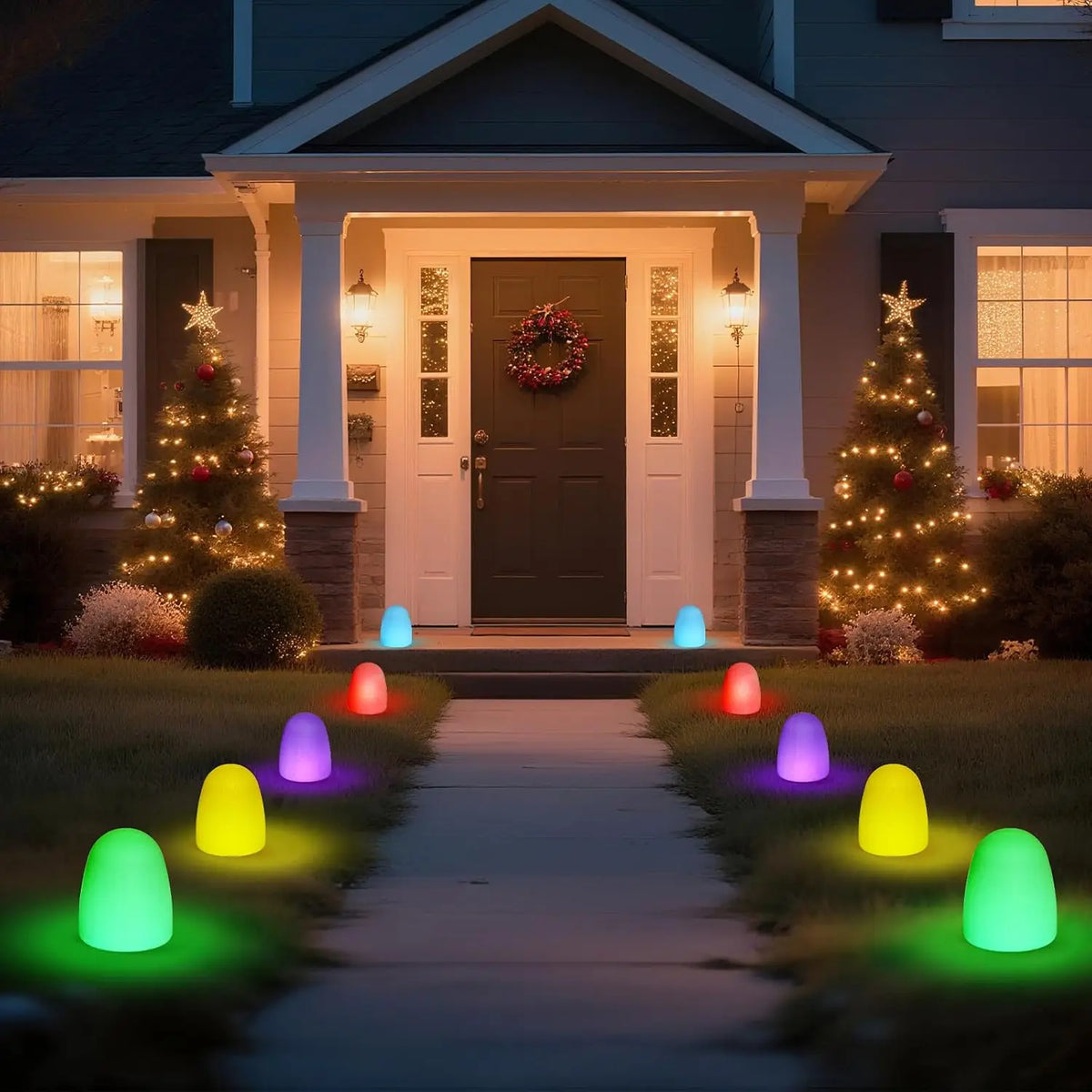 Colorful Solar Pathway Lights, 12-Pack