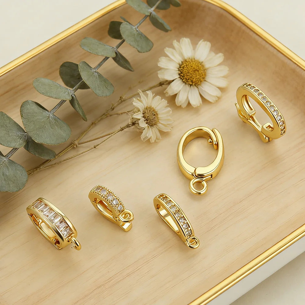 Zircon Ring Charms for Jewelry Making, Set of 5